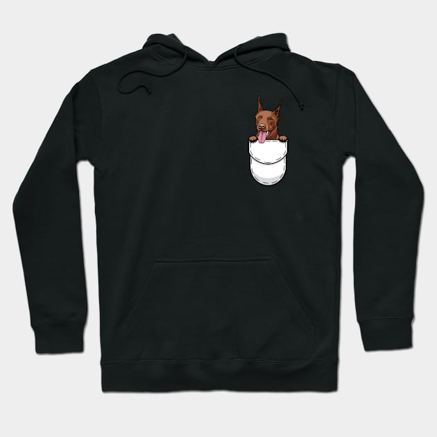 Funny Doberman Pocket Dog Hoodie by Pet My Dog